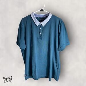 7Diamonds Mens Polo Shirt XL 3XL Blue Cotton Casual Short Sleeve Classic Fit M02